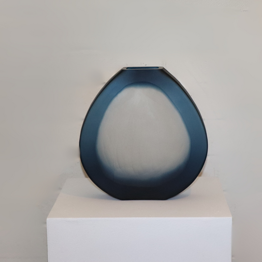 Glass vase with Blue Accent